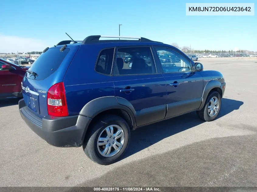 2006 Hyundai Tucson Gls/Limited VIN: KM8JN72D06U423642 Lot: 40828175