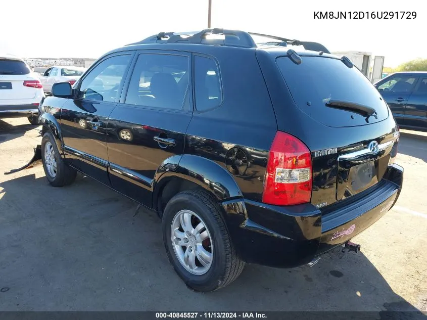 2006 Hyundai Tucson Gls/Limited VIN: KM8JN12D16U291729 Lot: 40845527