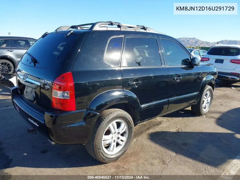 2006 Hyundai Tucson Gls/Limited VIN: KM8JN12D16U291729 Lot: 40845527