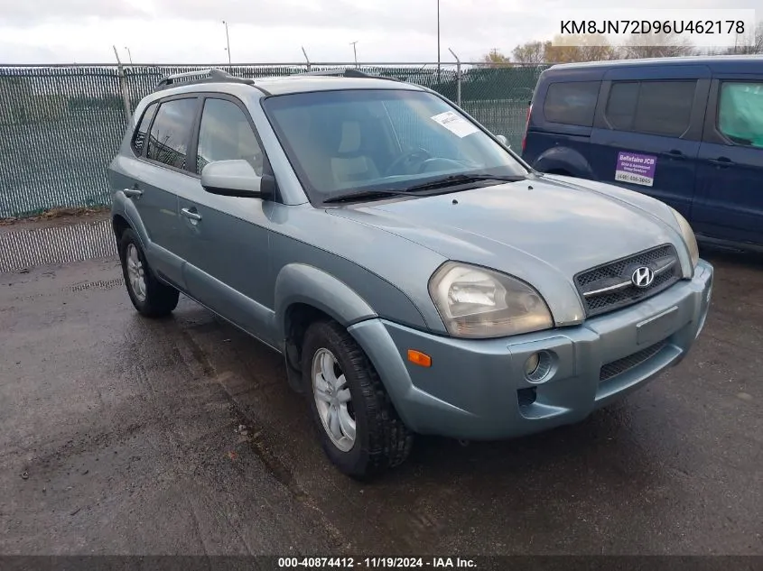 2006 Hyundai Tucson Gls/Limited VIN: KM8JN72D96U462178 Lot: 40874412