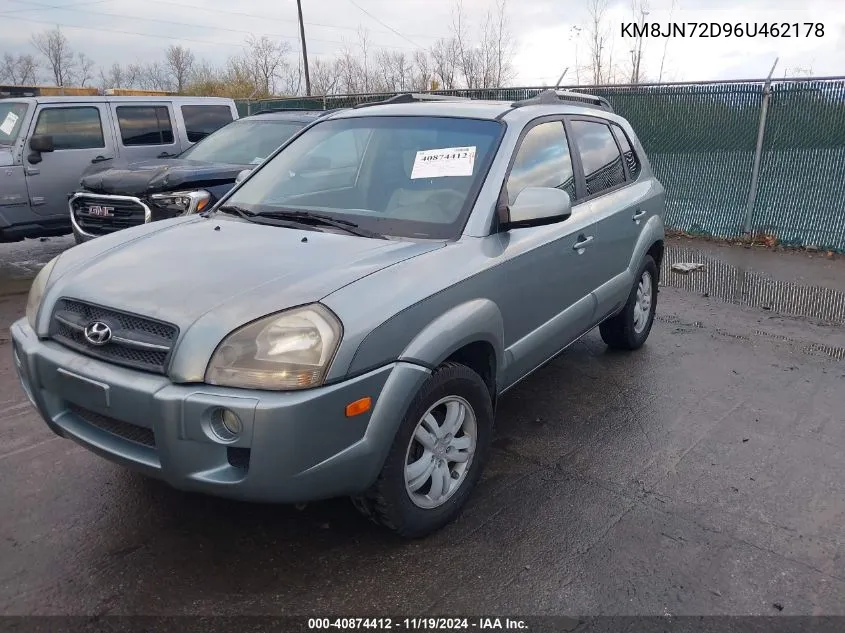 2006 Hyundai Tucson Gls/Limited VIN: KM8JN72D96U462178 Lot: 40874412