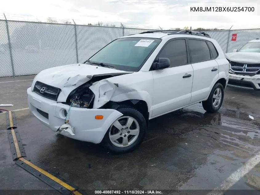 2006 Hyundai Tucson Gl VIN: KM8JM12BX6U254700 Lot: 40887492