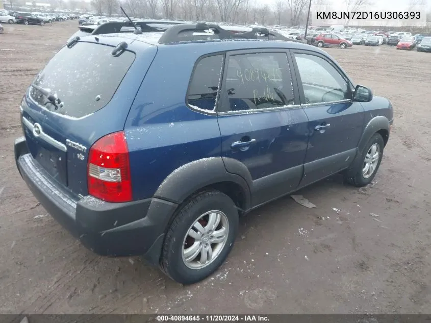 2006 Hyundai Tucson Gls/Limited VIN: KM8JN72D16U306393 Lot: 40894645