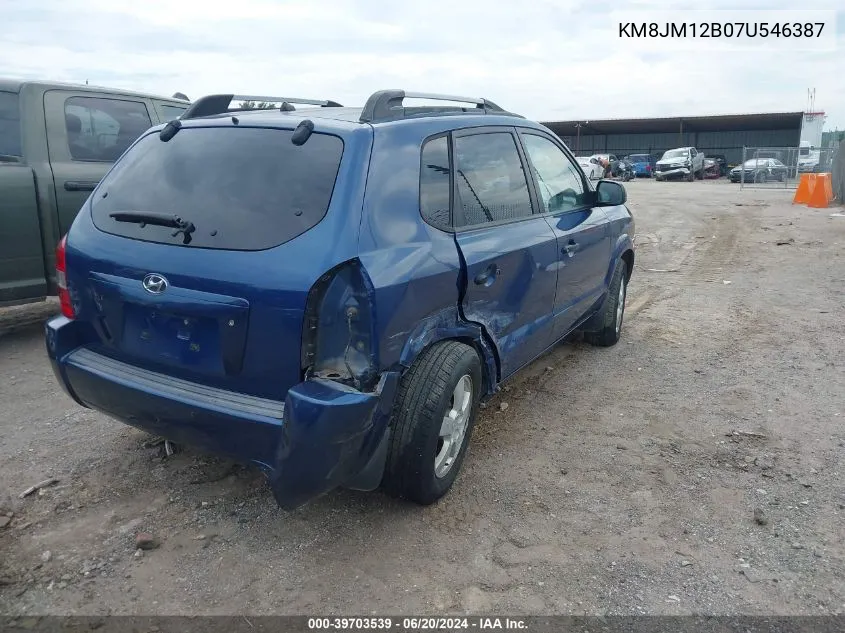 2007 Hyundai Tucson Gls VIN: KM8JM12B07U546387 Lot: 39703539