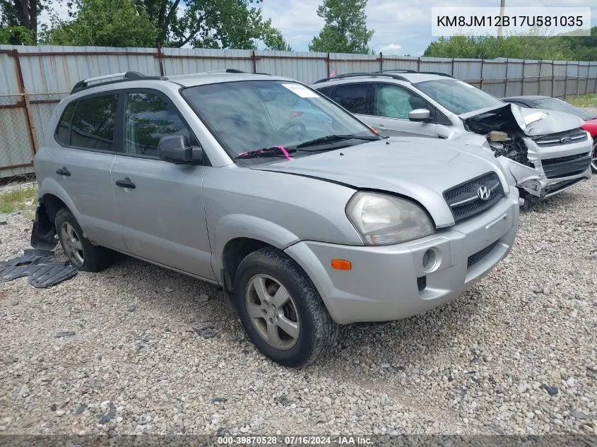 2007 Hyundai Tucson Gls VIN: KM8JM12B17U581035 Lot: 39870528