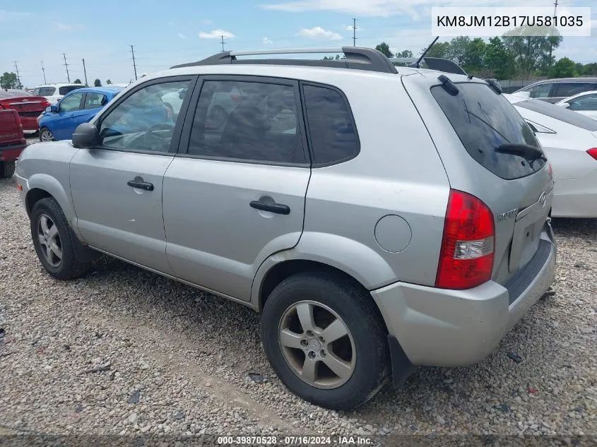 2007 Hyundai Tucson Gls VIN: KM8JM12B17U581035 Lot: 39870528