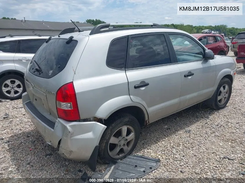 2007 Hyundai Tucson Gls VIN: KM8JM12B17U581035 Lot: 39870528