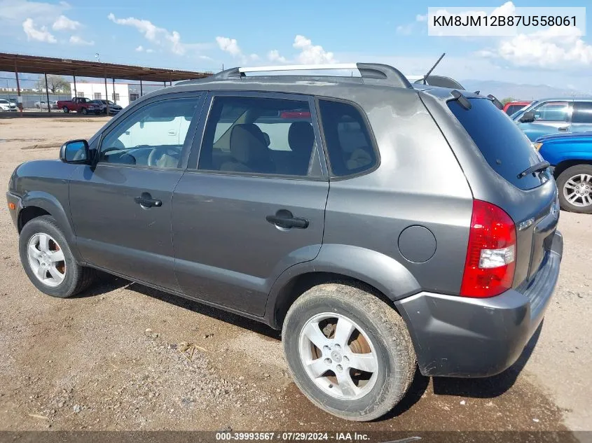 2007 Hyundai Tucson Gls VIN: KM8JM12B87U558061 Lot: 39993567