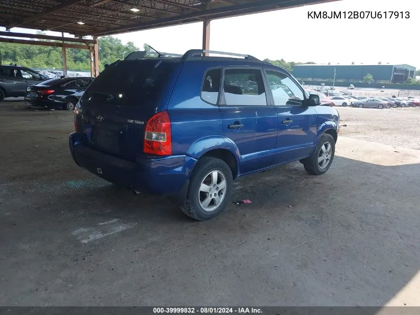 2007 Hyundai Tucson Gls VIN: KM8JM12B07U617913 Lot: 39999832