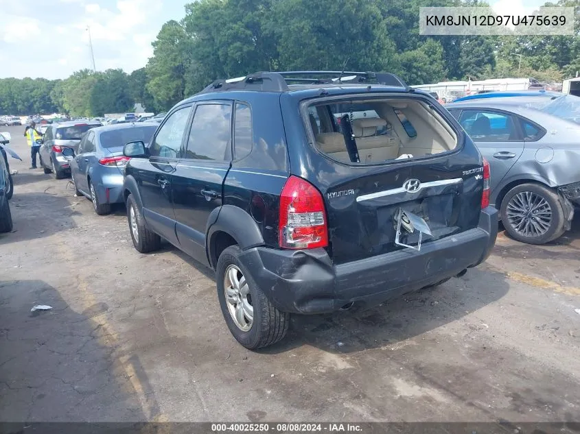 2007 Hyundai Tucson Limited/Se VIN: KM8JN12D97U475639 Lot: 40025250