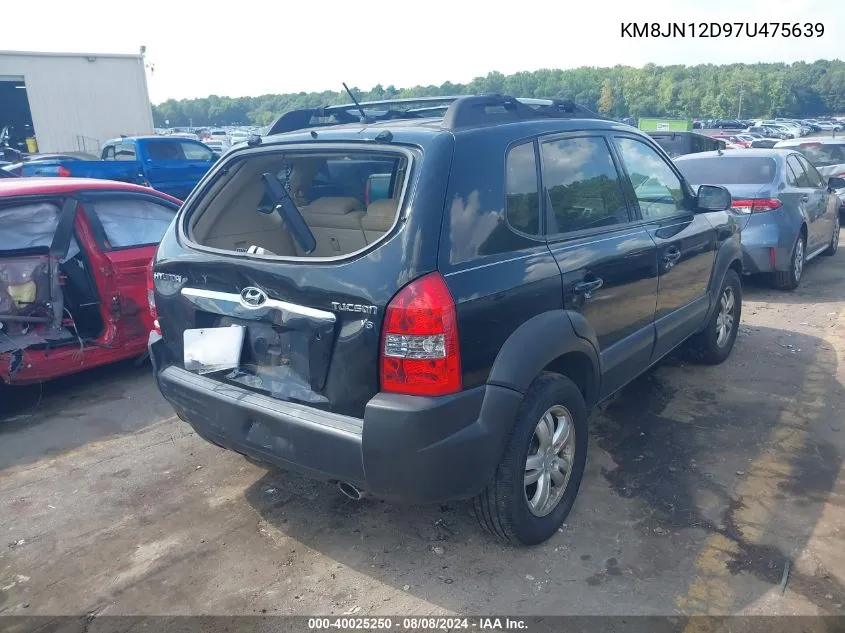 2007 Hyundai Tucson Limited/Se VIN: KM8JN12D97U475639 Lot: 40025250