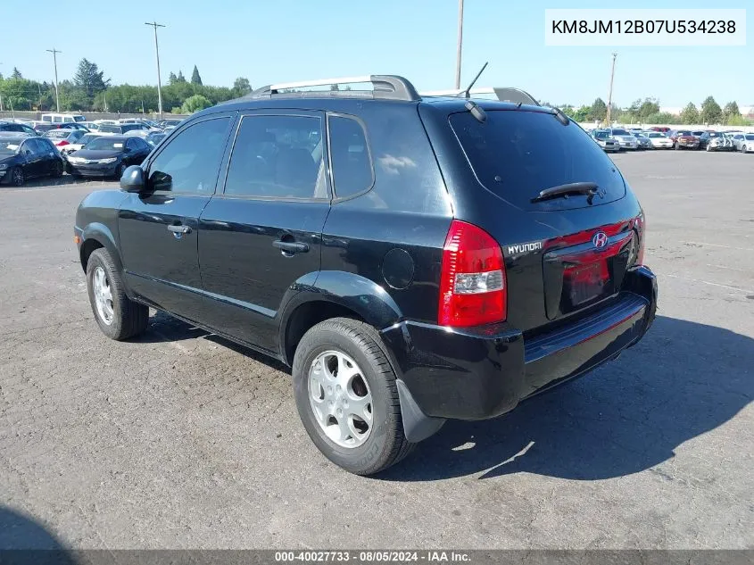 2007 Hyundai Tucson Gls VIN: KM8JM12B07U534238 Lot: 40027733