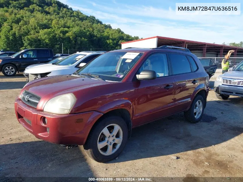 2007 Hyundai Tucson Gls VIN: KM8JM72B47U636516 Lot: 40063599