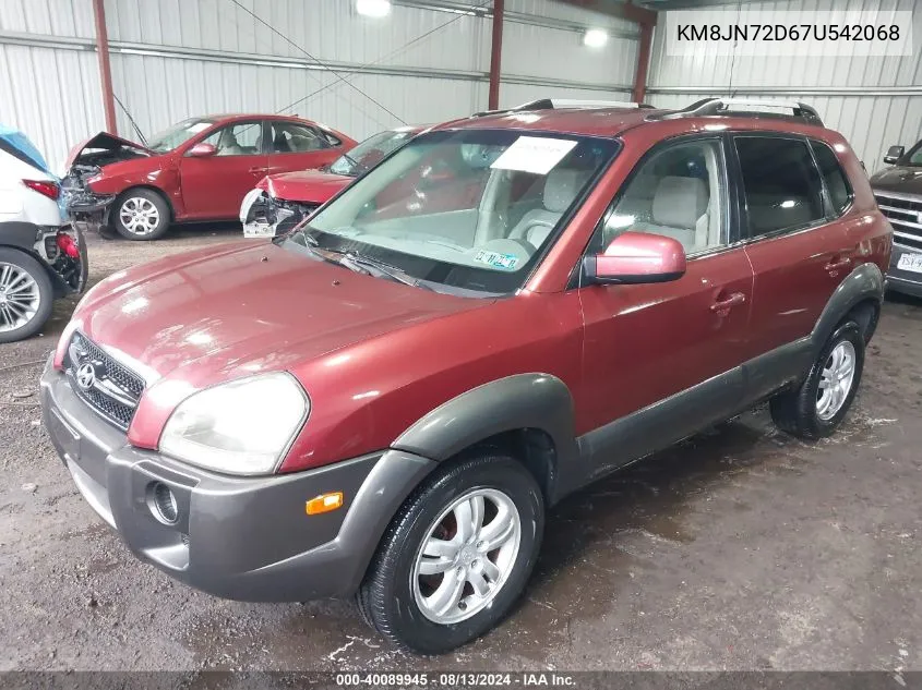 2007 Hyundai Tucson Se/Limited VIN: KM8JN72D67U542068 Lot: 40089945