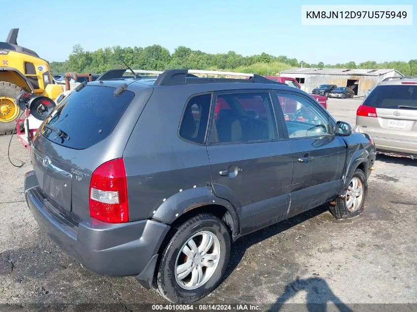 2007 Hyundai Tucson Limited/Se VIN: KM8JN12D97U575949 Lot: 40100054