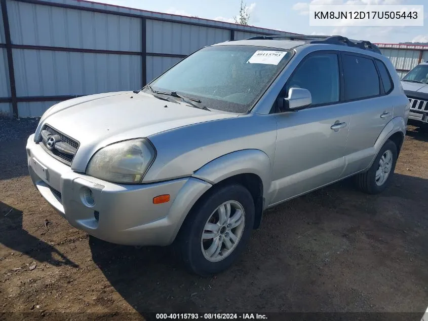 2007 Hyundai Tucson Limited/Se VIN: KM8JN12D17U505443 Lot: 40115793