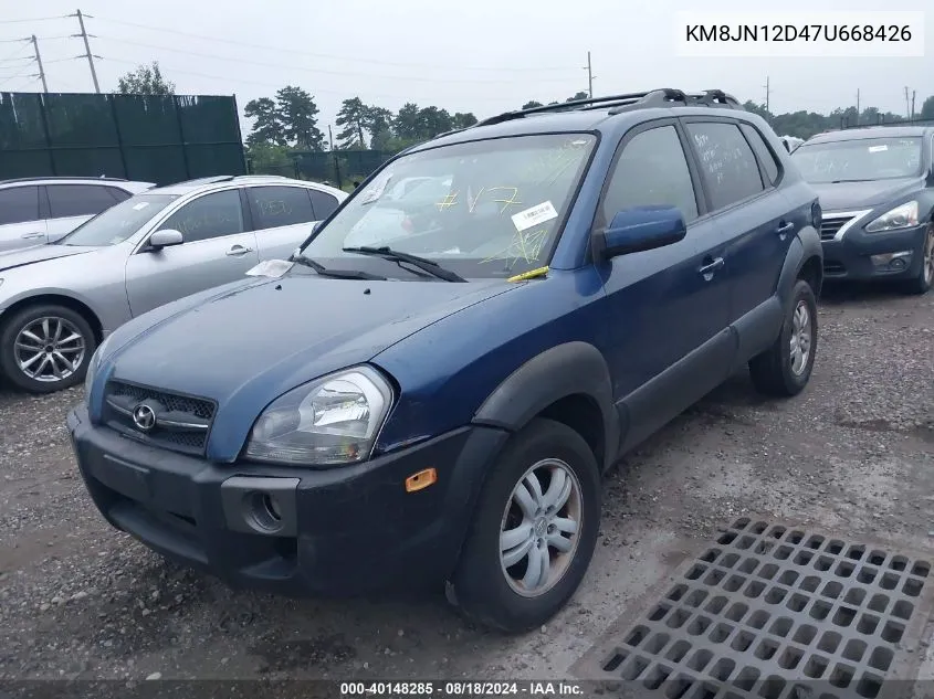 2007 Hyundai Tucson Limited/Se VIN: KM8JN12D47U668426 Lot: 40148285