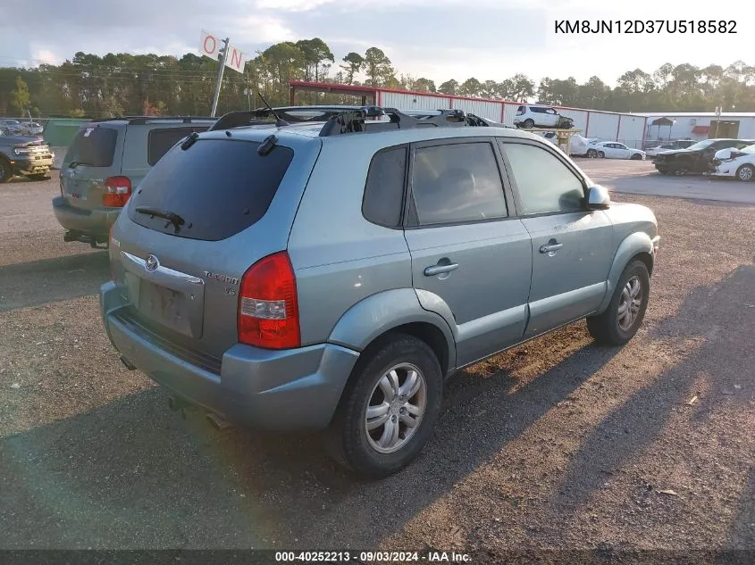 2007 Hyundai Tucson Limited/Se VIN: KM8JN12D37U518582 Lot: 40252213