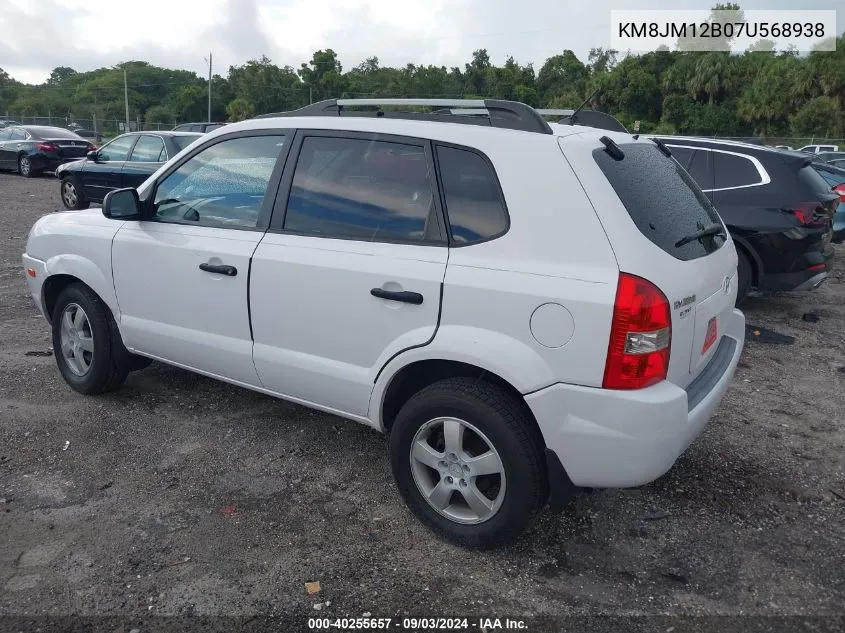 2007 Hyundai Tucson Gls VIN: KM8JM12B07U568938 Lot: 40255657