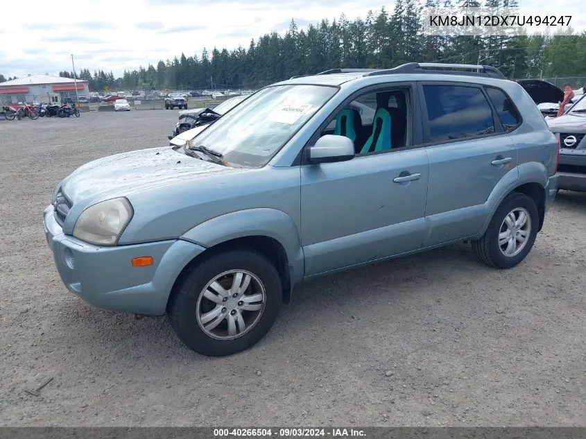 2007 Hyundai Tucson Limited/Se VIN: KM8JN12DX7U494247 Lot: 40266504