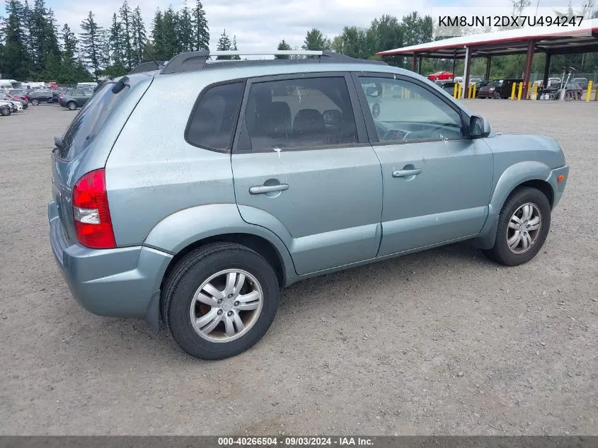 2007 Hyundai Tucson Limited/Se VIN: KM8JN12DX7U494247 Lot: 40266504