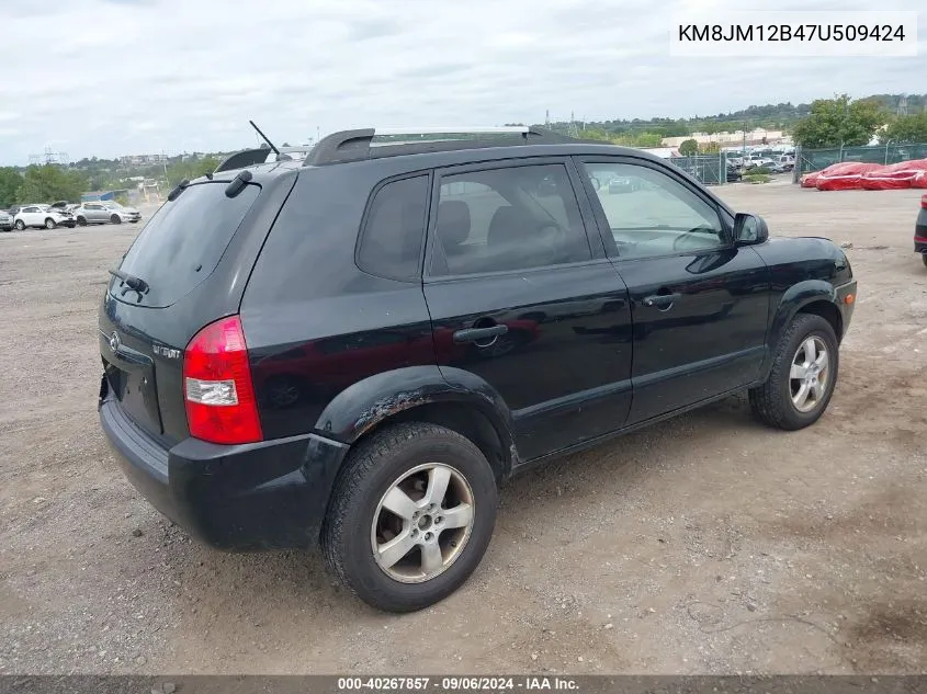 2007 Hyundai Tucson Gls VIN: KM8JM12B47U509424 Lot: 40267857