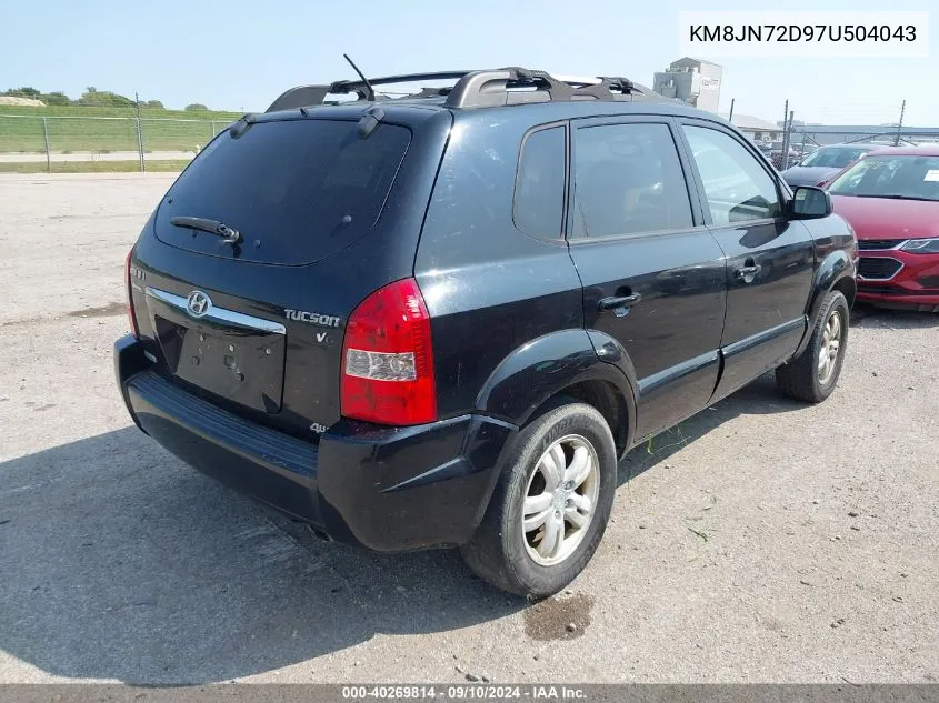 2007 Hyundai Tucson Limited/Se VIN: KM8JN72D97U504043 Lot: 40269814