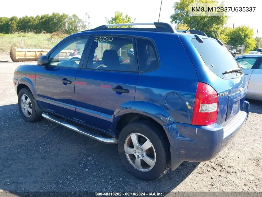 2007 Hyundai Tucson Gls VIN: KM8JM12B37U635337 Lot: 40318202