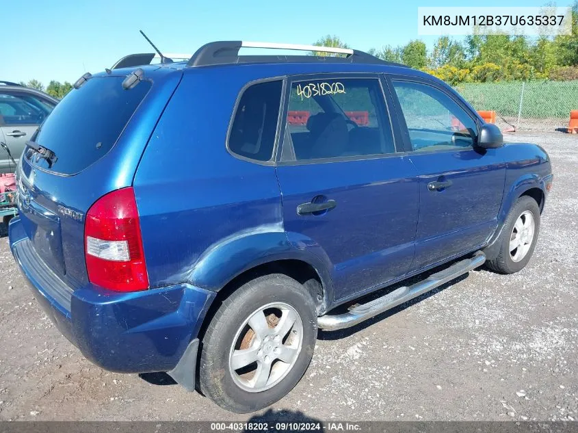 2007 Hyundai Tucson Gls VIN: KM8JM12B37U635337 Lot: 40318202