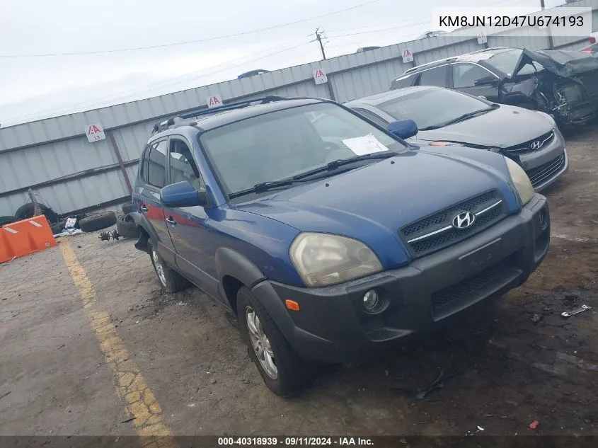 2007 Hyundai Tucson Limited/Se VIN: KM8JN12D47U674193 Lot: 40318939