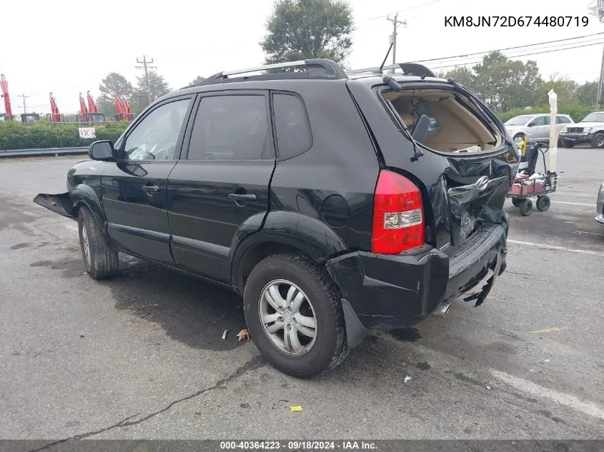 2007 Hyundai Tucson Se/Limited VIN: KM8JN72D674480719 Lot: 40364223