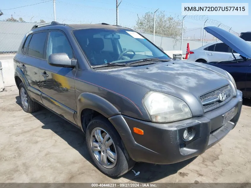 2007 Hyundai Tucson Limited/Se VIN: KM8JN72D07U577415 Lot: 40446231