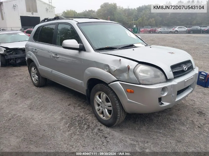 2007 Hyundai Tucson Limited/Se VIN: KM8JN72D07U543104 Lot: 40447111