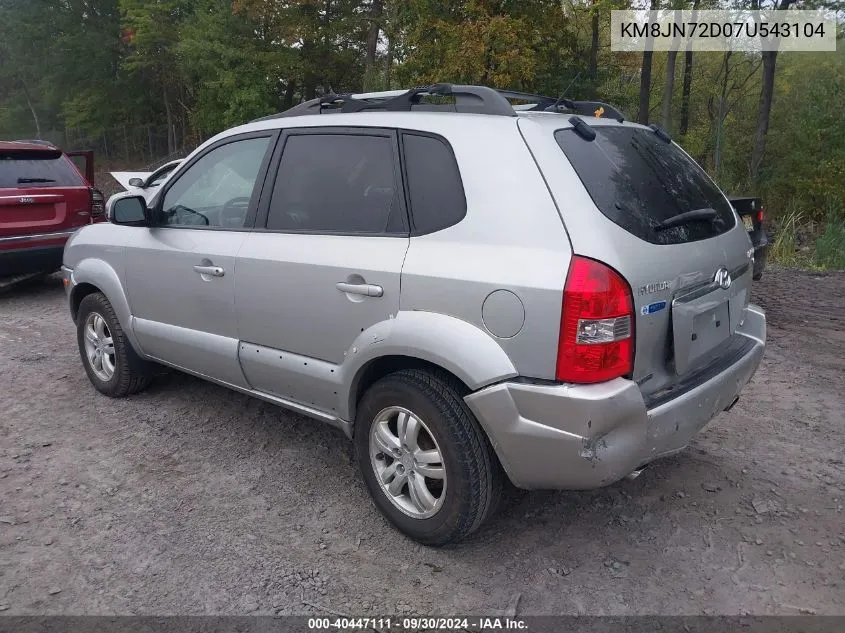 2007 Hyundai Tucson Limited/Se VIN: KM8JN72D07U543104 Lot: 40447111