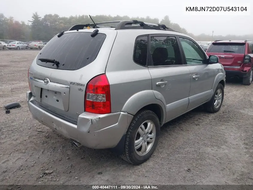 2007 Hyundai Tucson Limited/Se VIN: KM8JN72D07U543104 Lot: 40447111