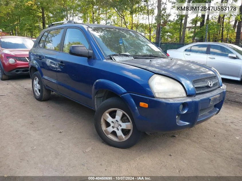 2007 Hyundai Tucson Gls VIN: KM8JM12B47U553178 Lot: 40450695