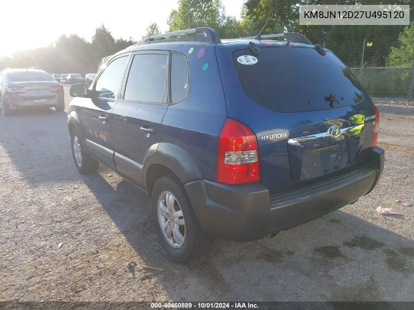 2007 Hyundai Tucson Limited/Se VIN: KM8JN12D27U495120 Lot: 40460889