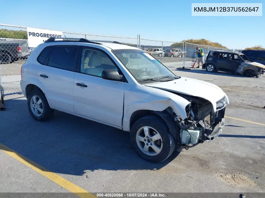 2007 Hyundai Tucson Gls VIN: KM8JM12B37U562647 Lot: 40520068