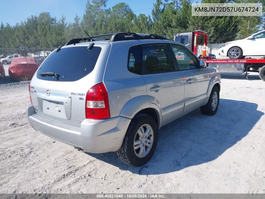 2007 Hyundai Tucson Se/Limited VIN: KM8JN72D57U674724 Lot: 40521040