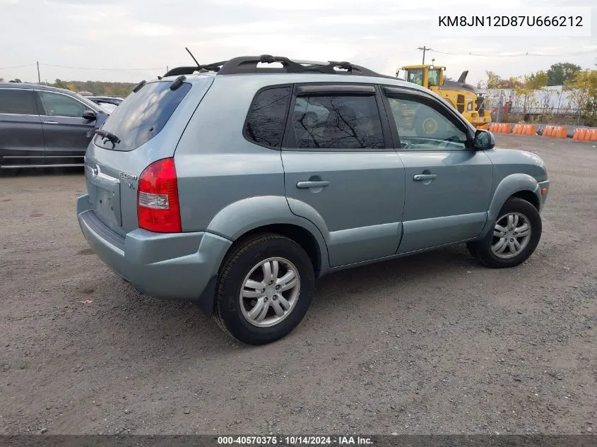 2007 Hyundai Tucson Limited/Se VIN: KM8JN12D87U666212 Lot: 40570375