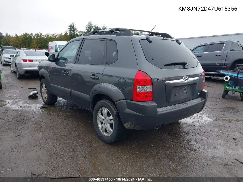 2007 Hyundai Tucson Limited/Se VIN: KM8JN72D47U615356 Lot: 40597450