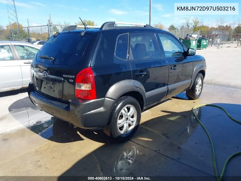 2007 Hyundai Tucson Limited/Se VIN: KM8JN72D97U503216 Lot: 40602613