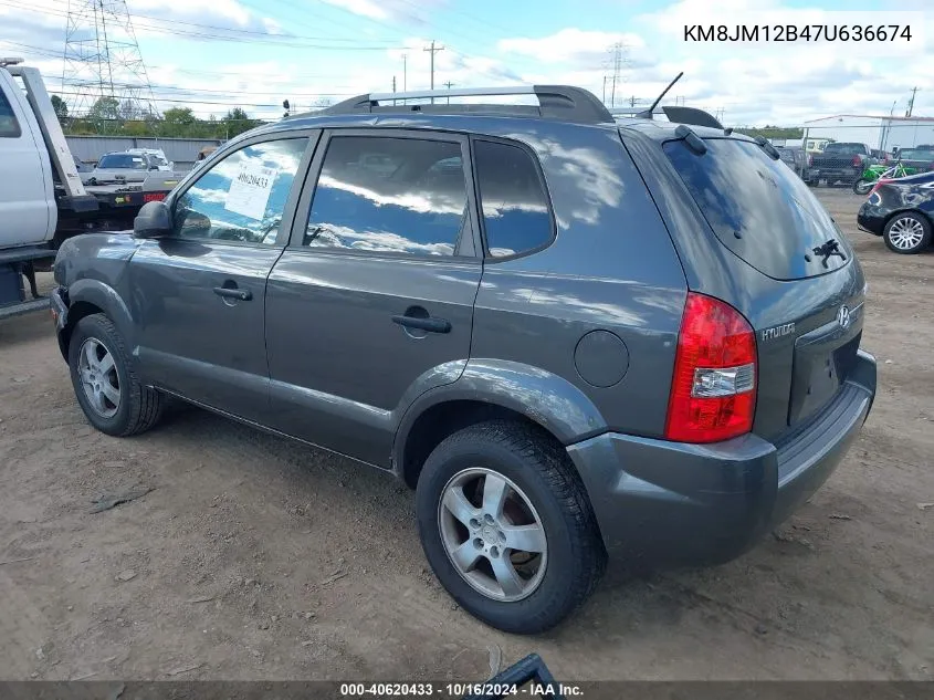 2007 Hyundai Tucson Gls VIN: KM8JM12B47U636674 Lot: 40620433