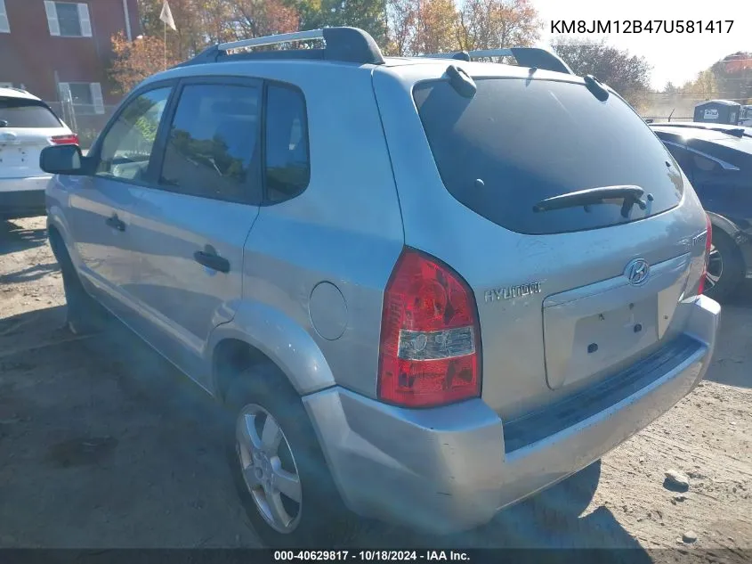 KM8JM12B47U581417 2007 Hyundai Tucson Gls