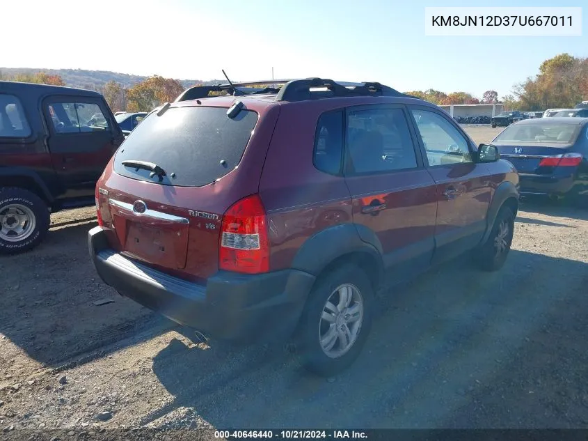 2007 Hyundai Tucson Limited/Se VIN: KM8JN12D37U667011 Lot: 40646440