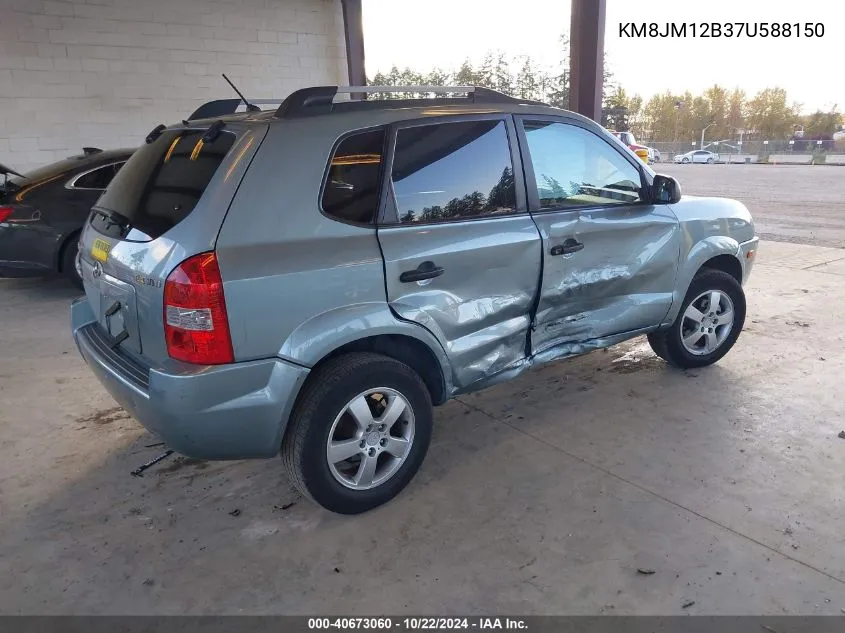 2007 Hyundai Tucson Gls VIN: KM8JM12B37U588150 Lot: 40673060