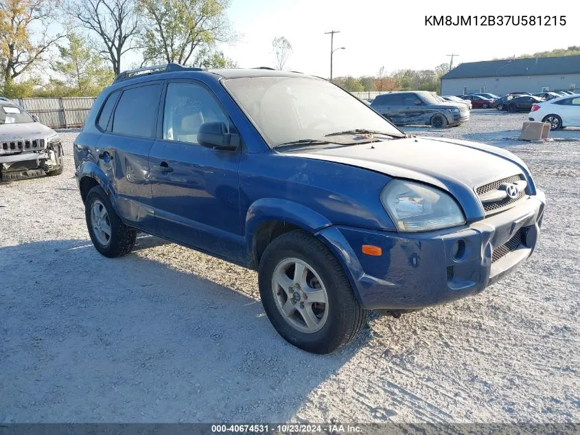 2007 Hyundai Tucson Gls VIN: KM8JM12B37U581215 Lot: 40674531