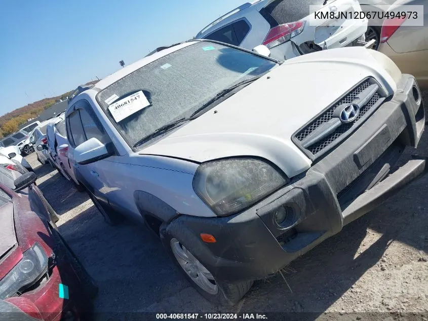 2007 Hyundai Tucson Limited/Se VIN: KM8JN12D67U494973 Lot: 40681547