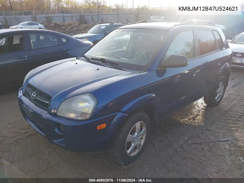 2007 Hyundai Tucson Gls VIN: KM8JM12B47U524621 Lot: 40802576