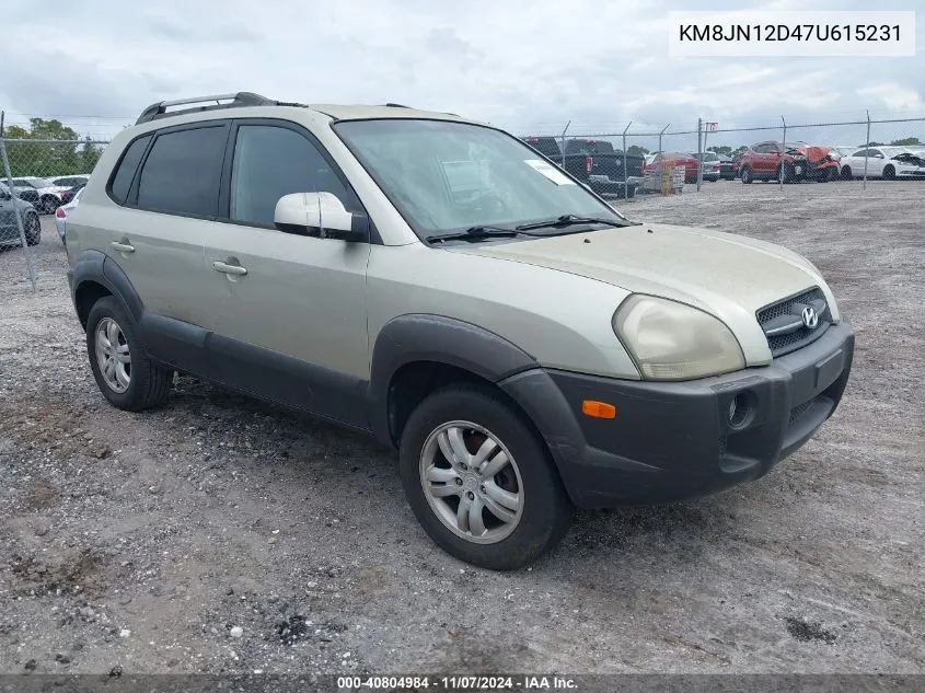 2007 Hyundai Tucson Limited/Se VIN: KM8JN12D47U615231 Lot: 40804984